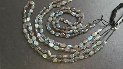 Natural Labradorite Oval Nuggets Shape Beads , Sold By Strand , 5x7-6x9 mm , 16" , 19732