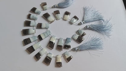 11 Pieces in a Strand Boulder Lace Opal Tapered Baguette Shape Beads ,  11x18 - 12x27 mm, 19908