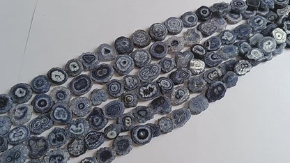 Iolite Color Druzy Nuggets Shape Beads  , Sold By Strand , 14x15 - 18x21 mm , 13" ,  19924