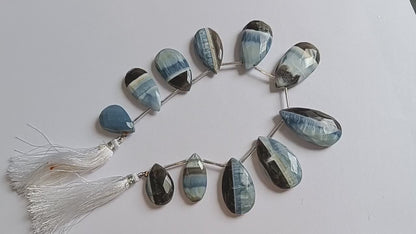 11 Pieces in a Strand Boulder Lace Opal Pear Shape Beads  , Sold By Strand , 12x20-21x36 mm , 19911