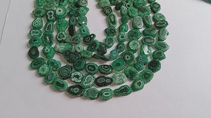 Green Color Druzy Nuggets Shape Beads , Sold By Strand , 8x12 - 13x15 mm , 13" ,  19919