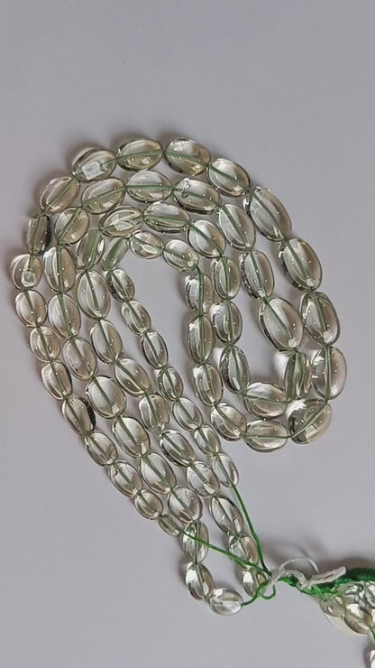 Green Amethyst Smooth Oval Shape Beads ,  Sold By Strand , 6x9-10x15 mm , 16" , 19725