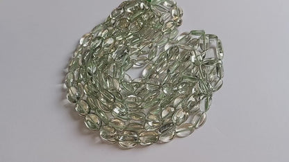 Green Amethyst Smooth Oval Shape Beads ,  Sold By Strand , 8x10-10x15 mm , 16" , 19727